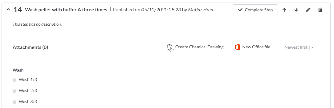 A checklist can help split up repeated steps in one protocol step into individual steps