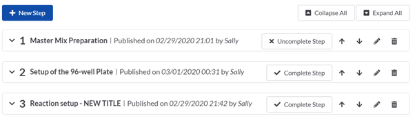 Mark individual steps