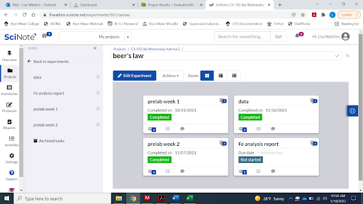 SciNote work overview