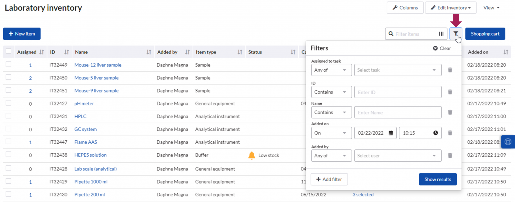 Advanced invnetory filters Advanced invnetory filters