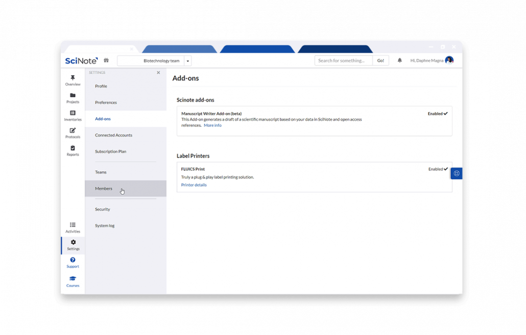 SciNote Open API & Integrations