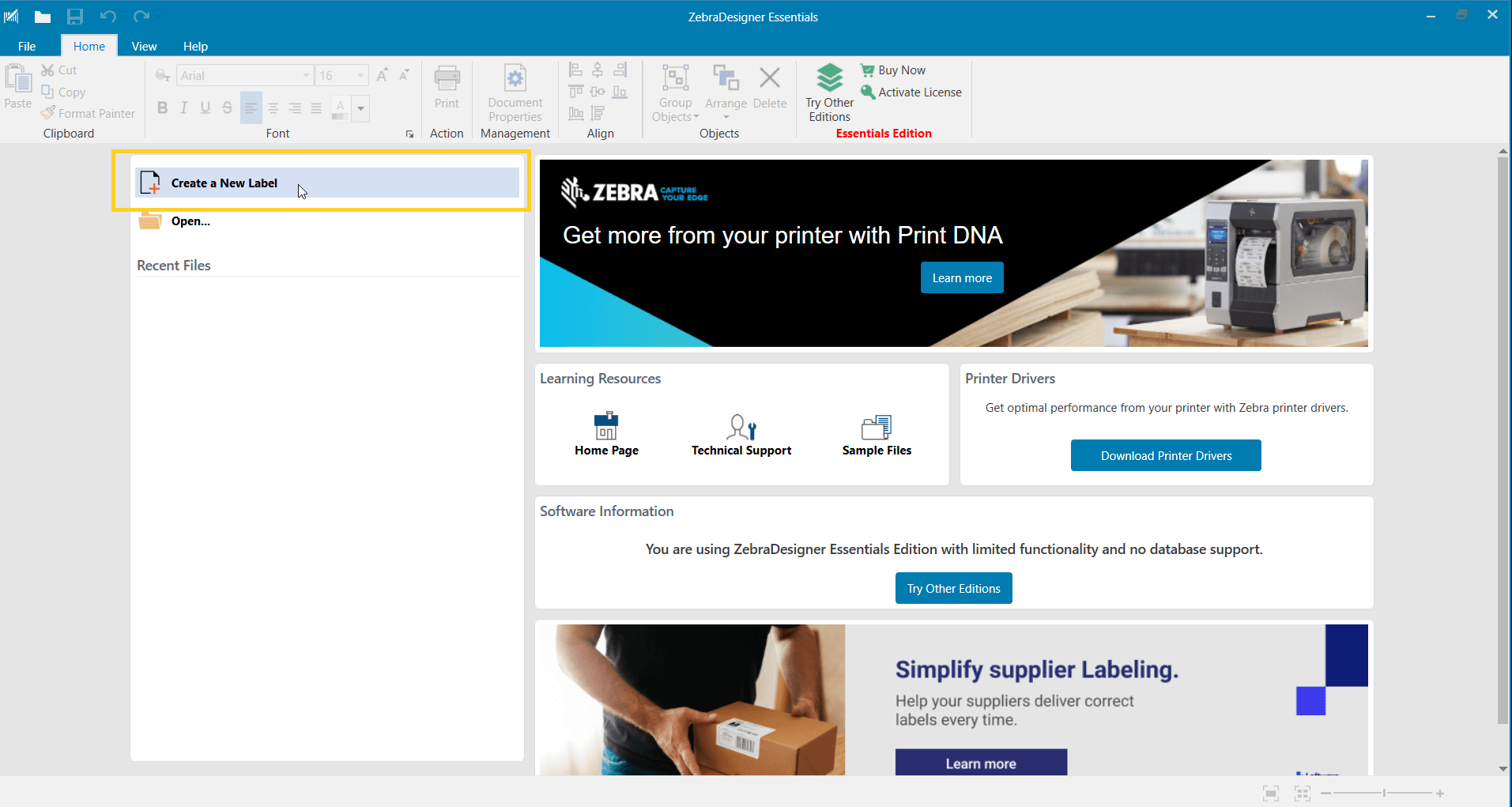 1-ZebraDesigner-Create-New-Label (1) design labels zebra