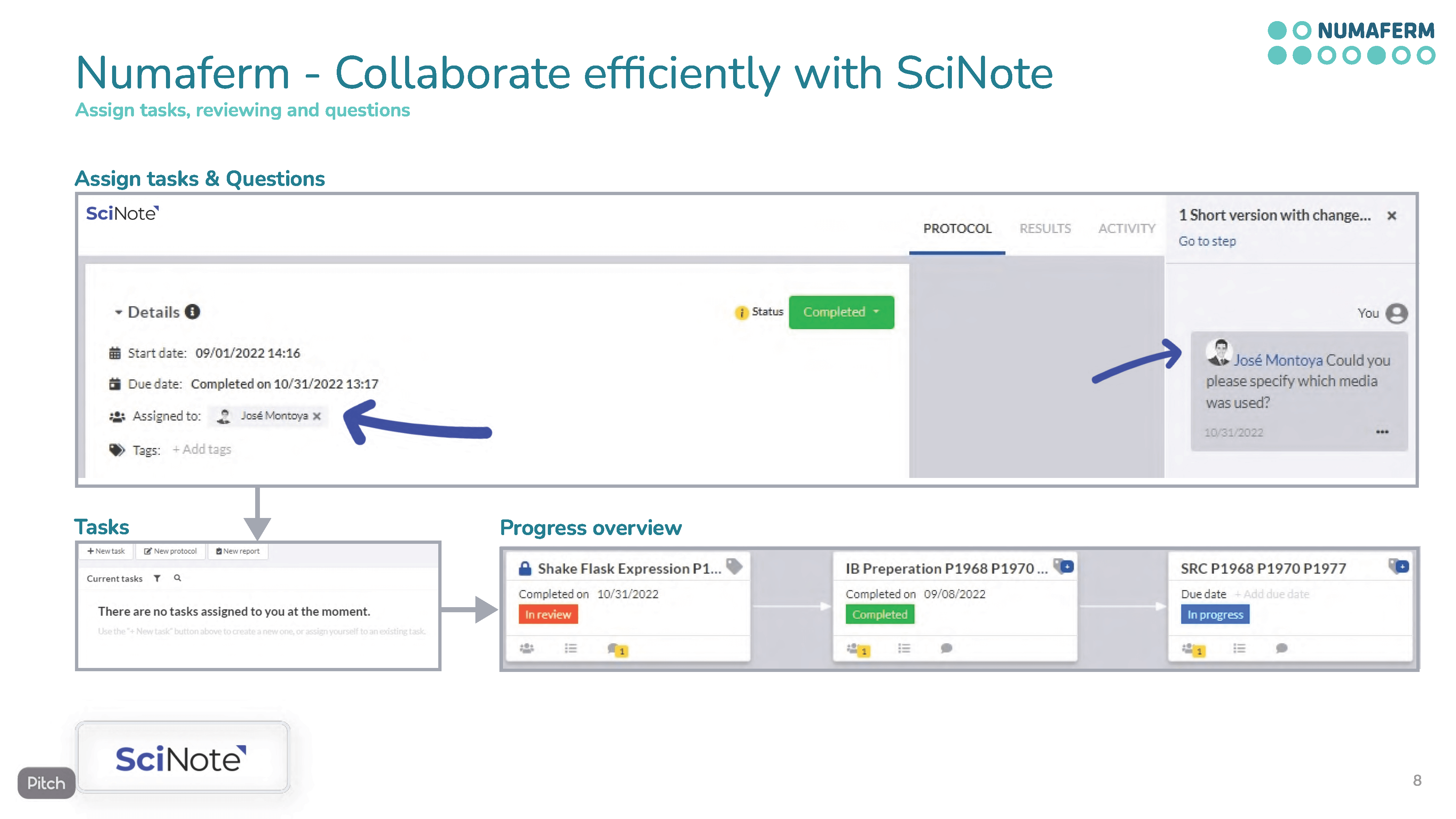Numaferm SciNote collaborate efficiently