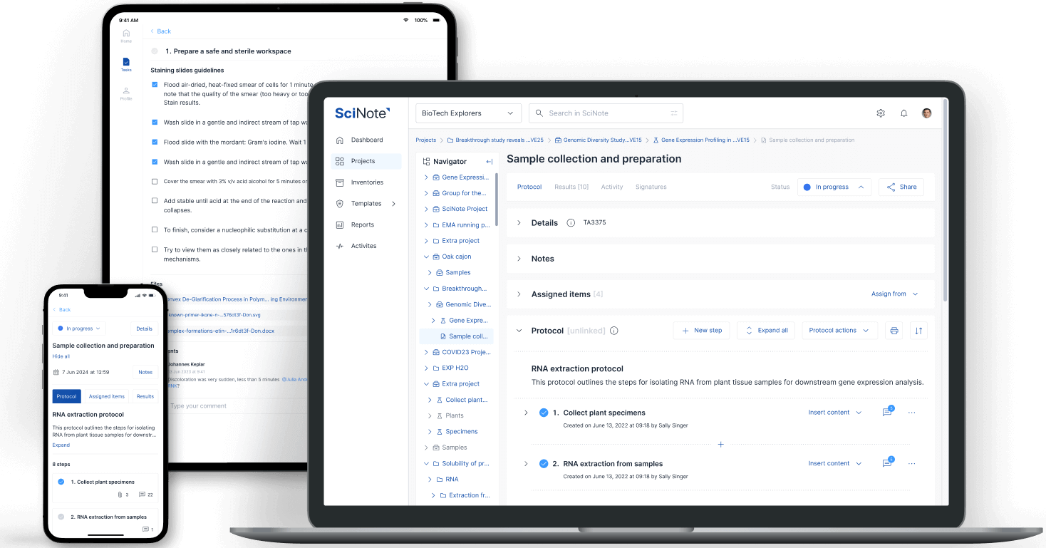 SciNote Functionalities Overview