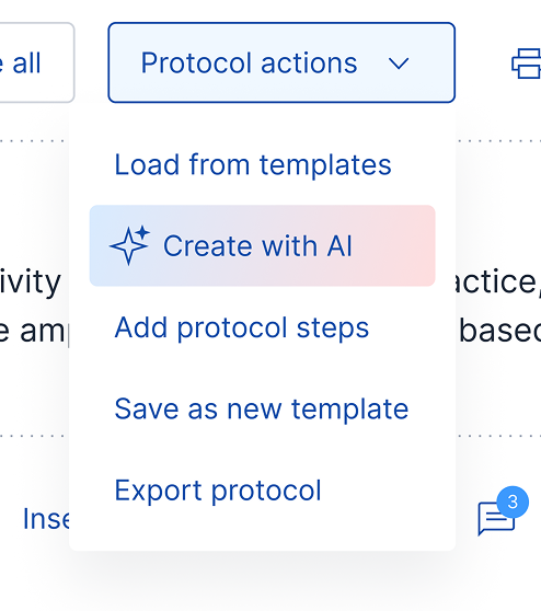 Create protocol with AI